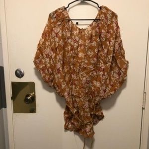 Over-sized Beautiful brown Shirt With Tie